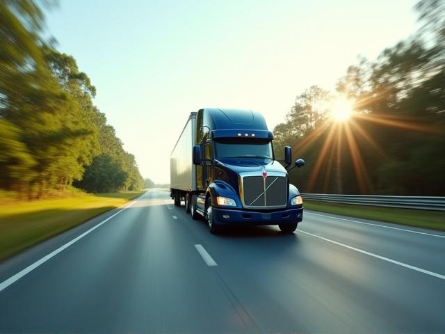 StepUpLogistics professional tractor-trailer on the highway representing cargo reliability